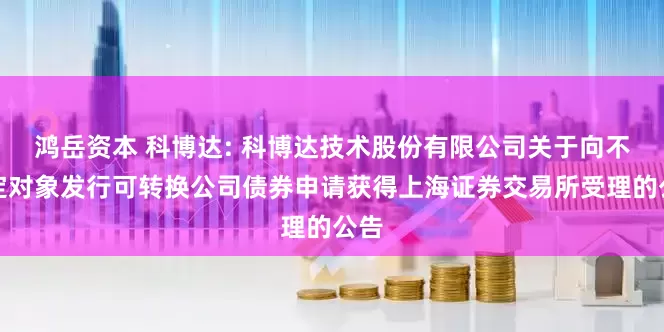 鸿岳资本 科博达: 科博达技术股份有限公司关于向不特定对象发行可转换公司债券申请获得上海证券交易所受理的公告