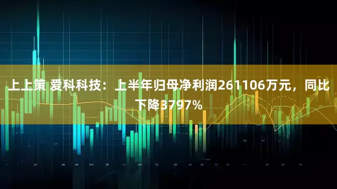 上上策 爱科科技：上半年归母净利润261106万元，同比下降3797%